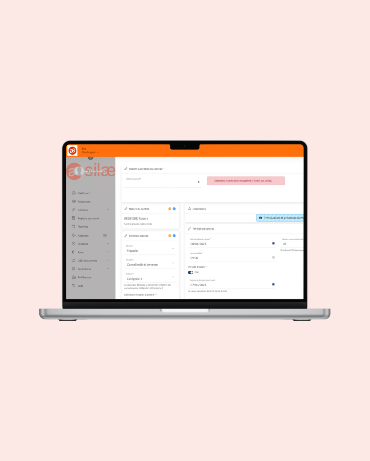 Éditions de contrats - Silae RH Suite