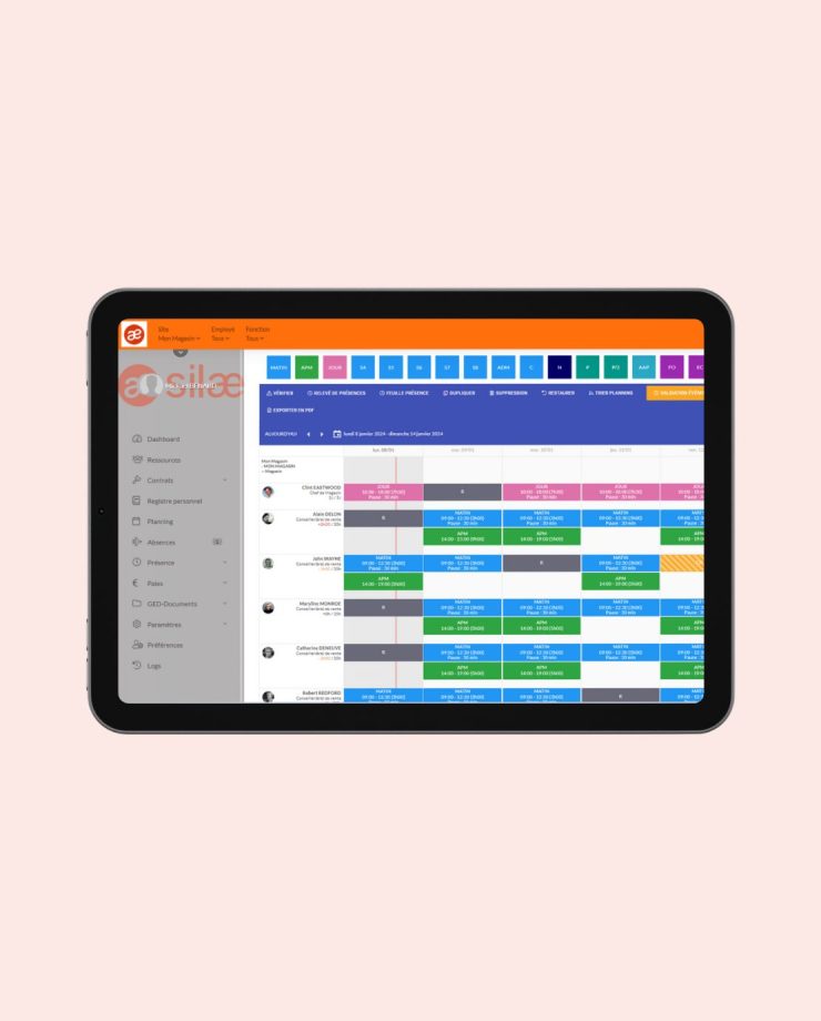 Planning connecté - Silae RH Suite