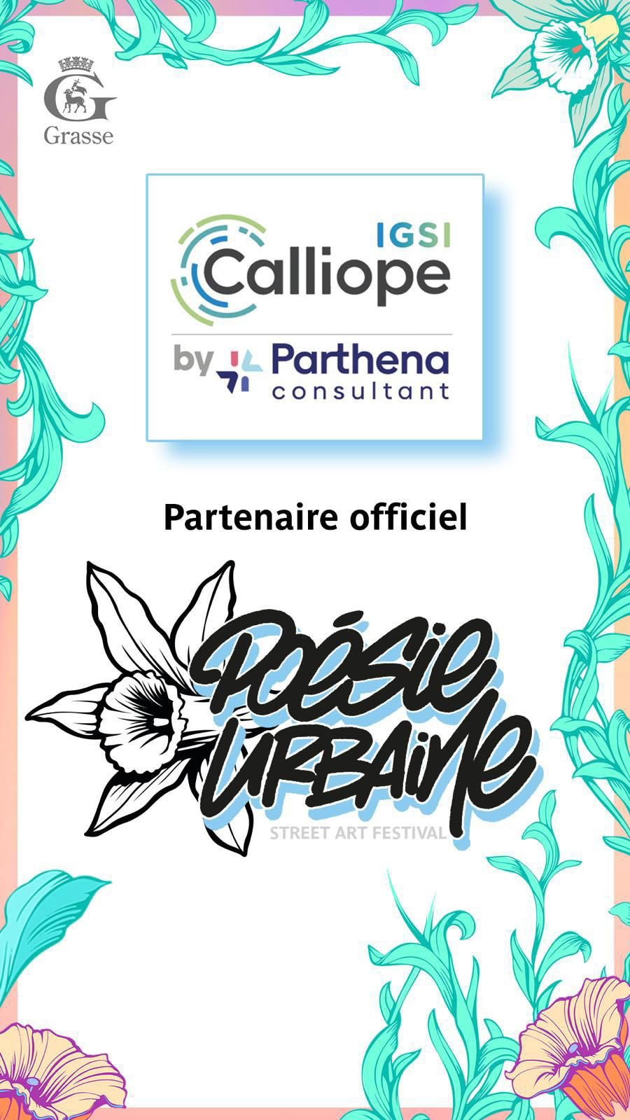 Affiche Parthena Consultant Partenaire officiel du Festival Poésie Urbaine